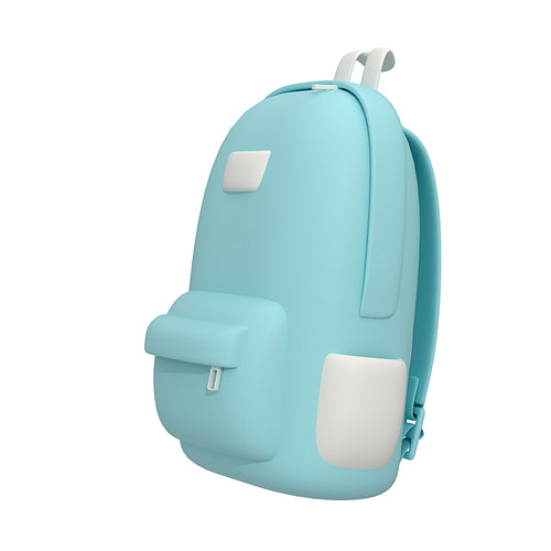 Closed backpack on white background. 3d illustration.