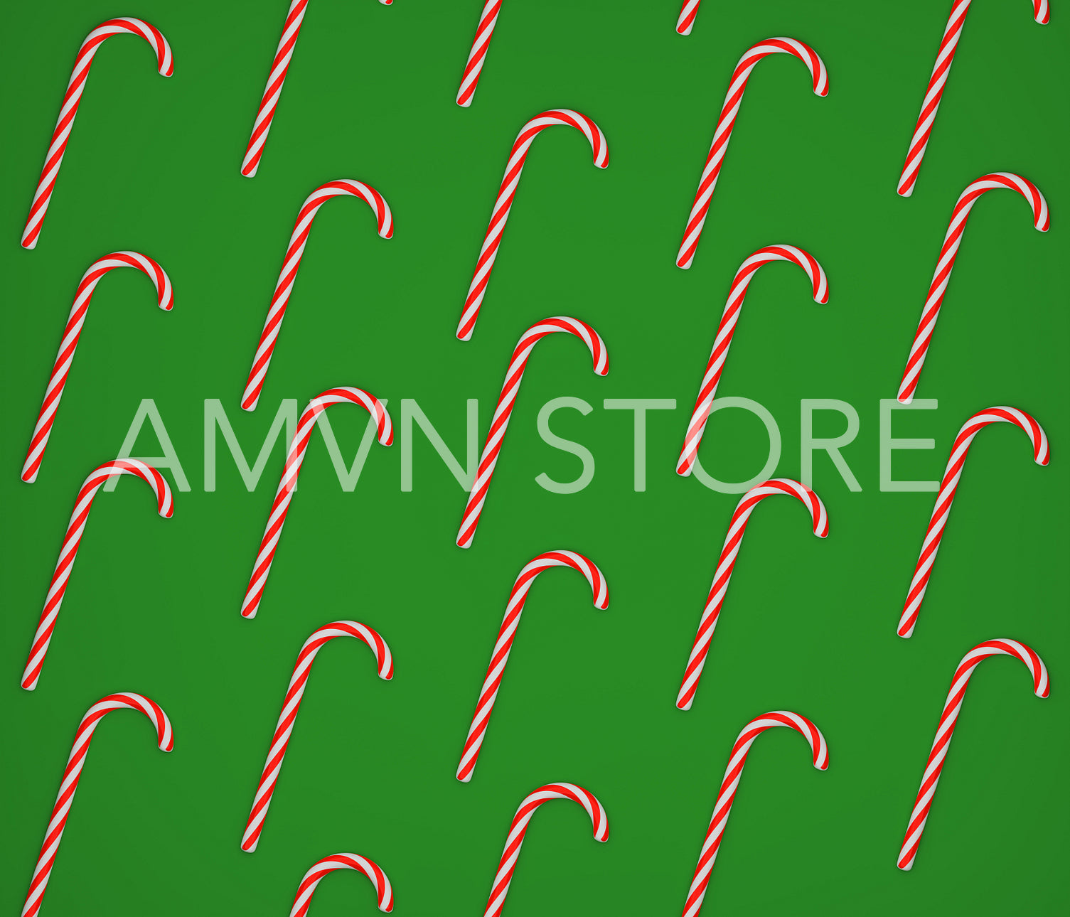 A lot of candy canes on a green background