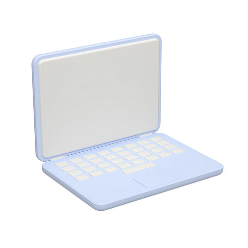 Open laptop on a white background. 3d illustration.