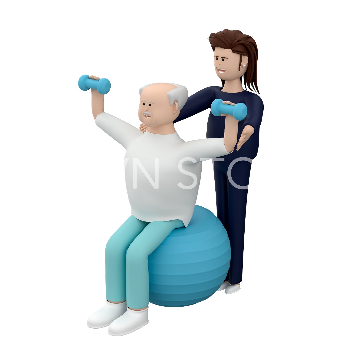 male with dumbells with doctor and ball.png