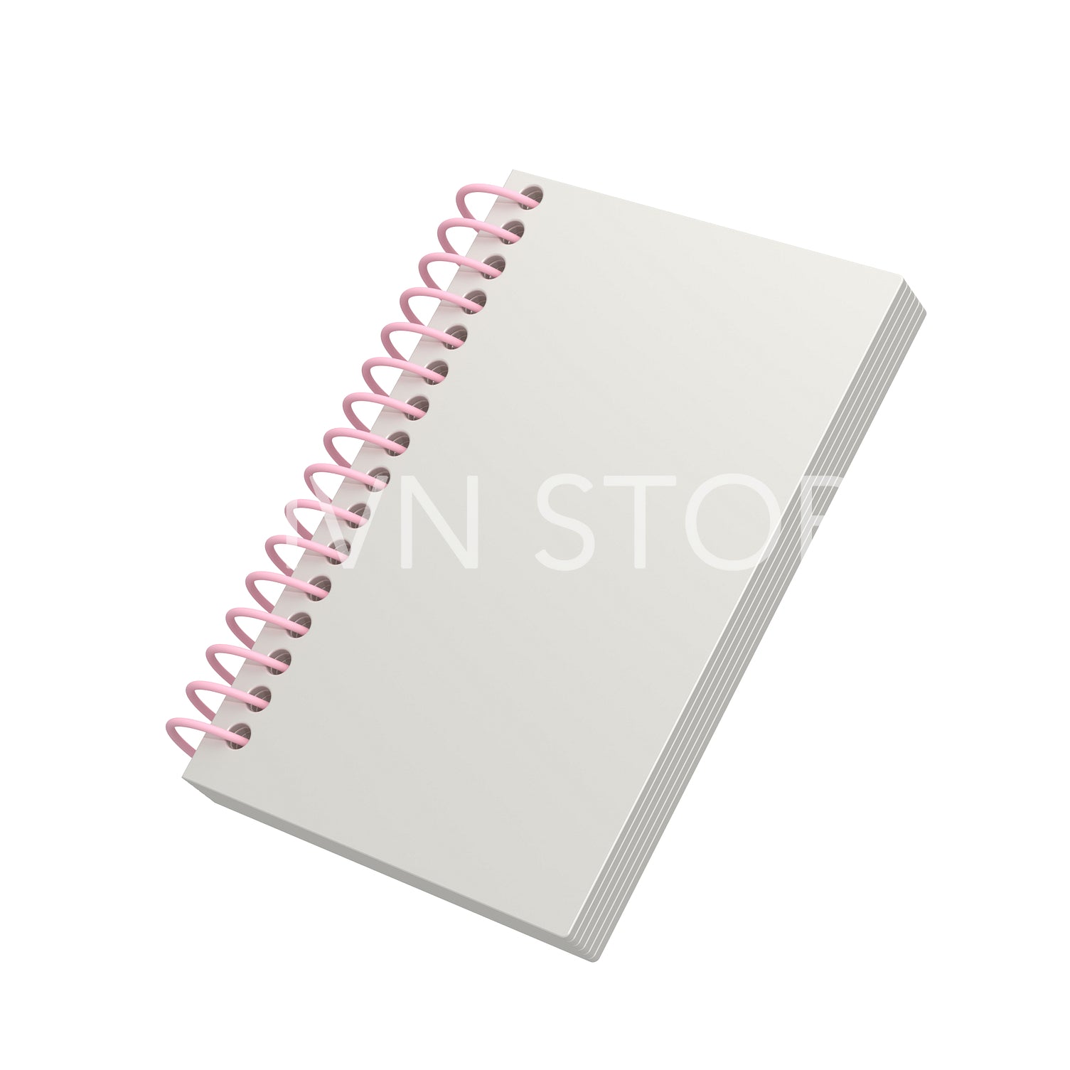 Workbook with spring on white background. 3d render.