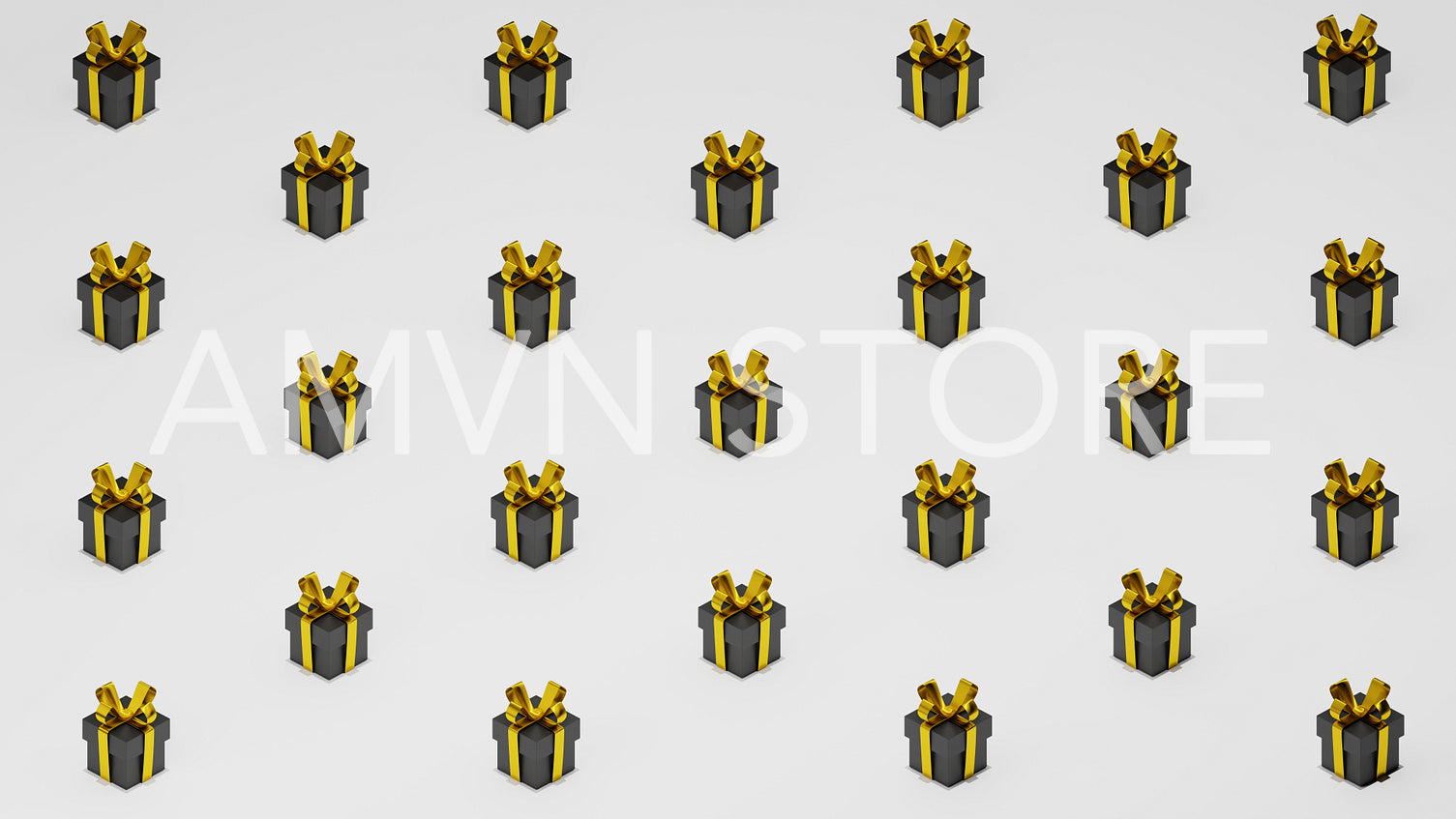 Many black gift boxes on a white background, 3d render, 3d illustration