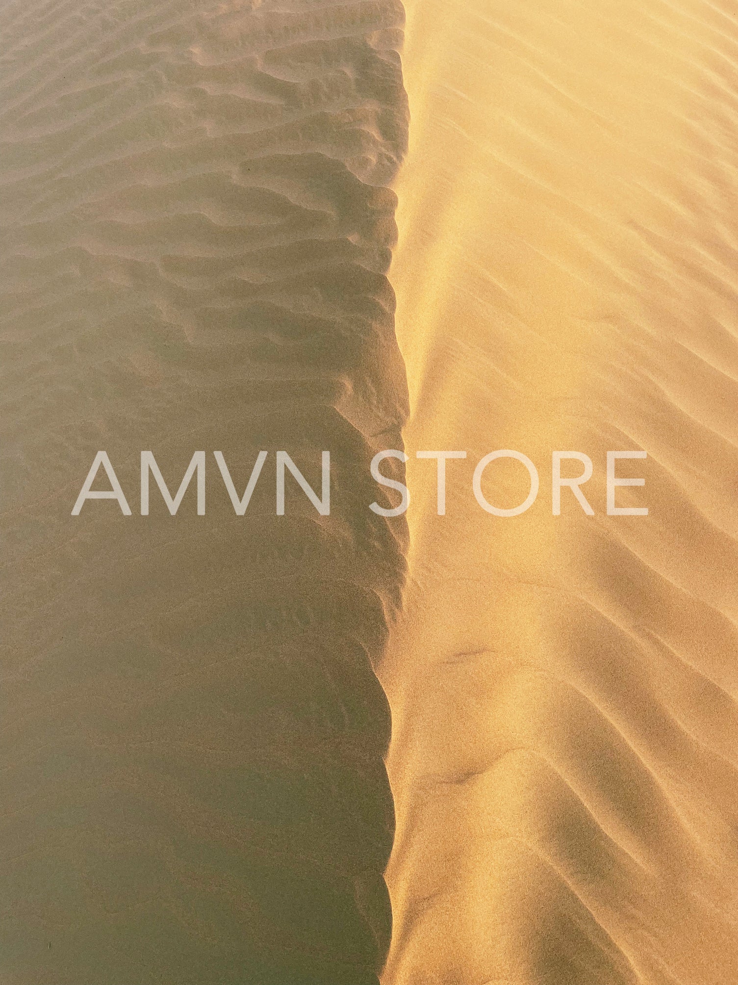 Shot from above of a center of a dune with patterns