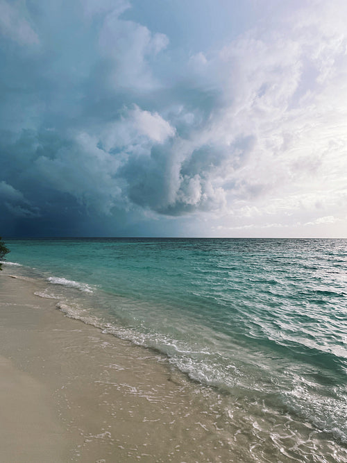 View on a beautiful sunset with thunder clouds