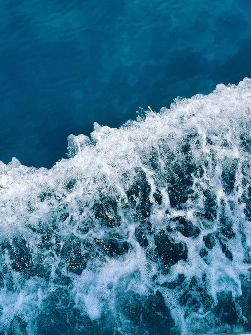 Shot from above on ocean water