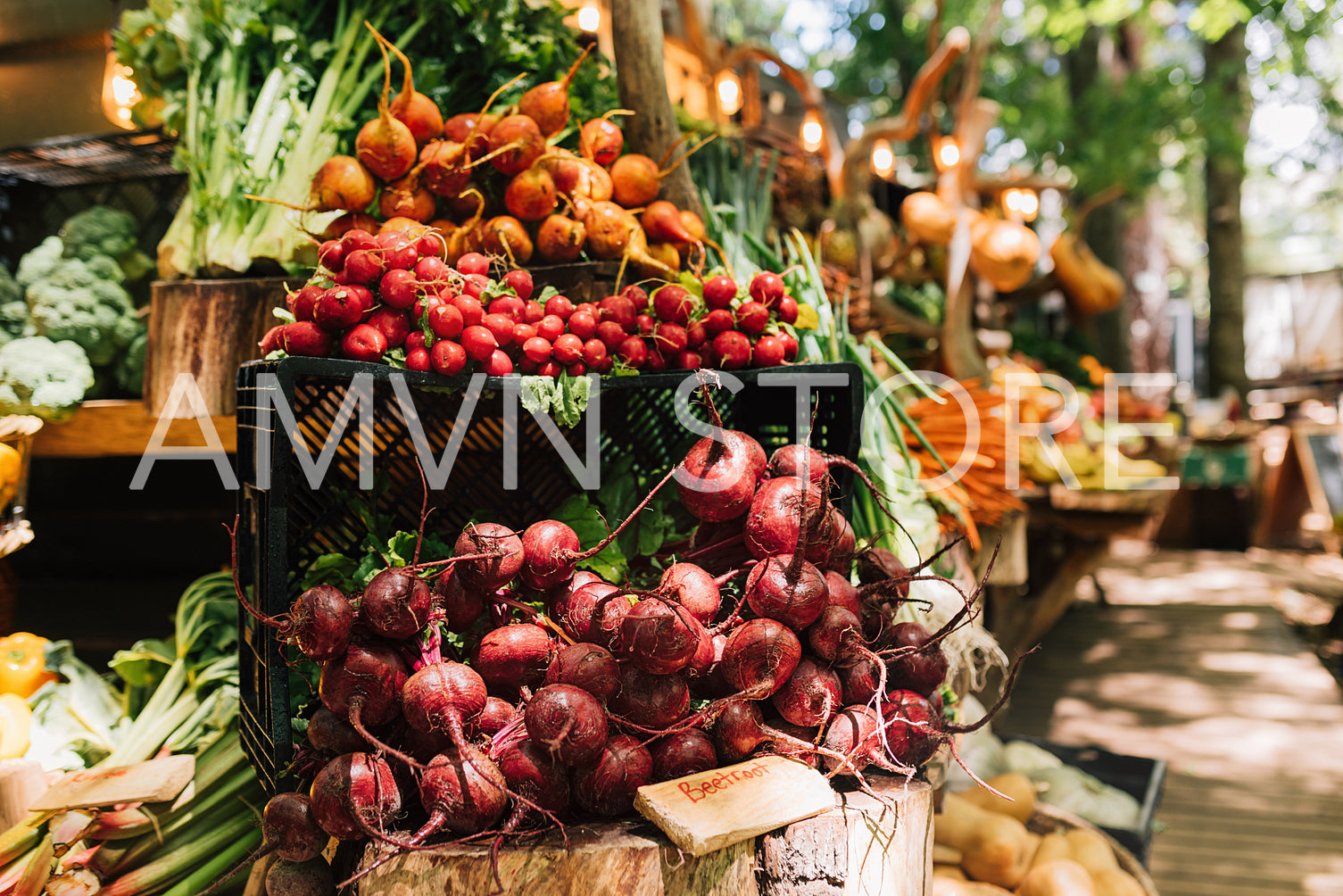 Vegetables in box on an outdoor market