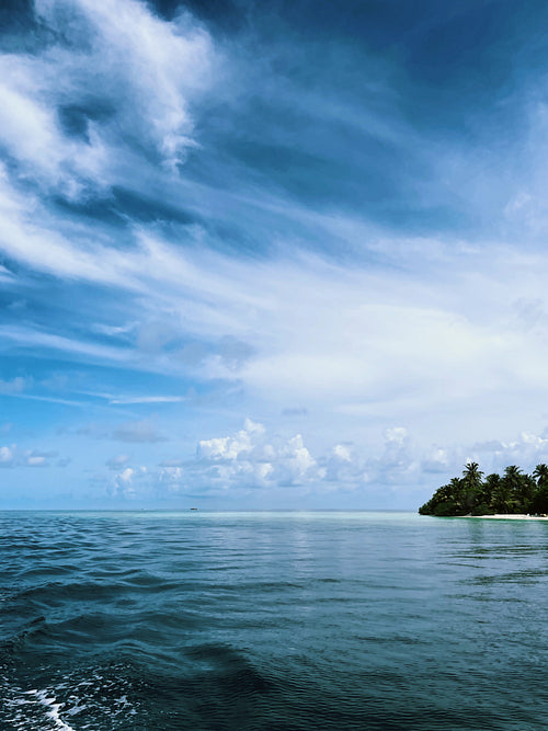 View on an ocean and a tropical island