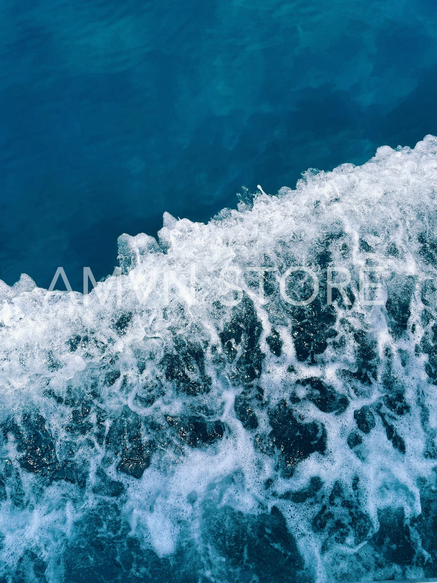 Shot from above on ocean water