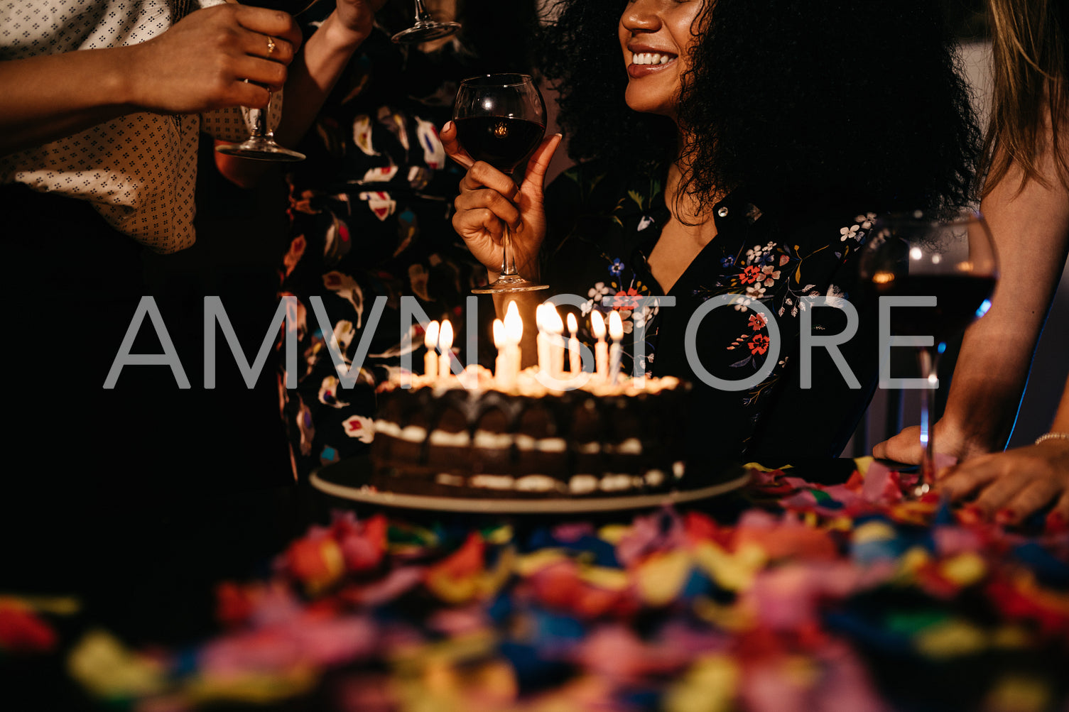 Cropped shot of a woman celebrating birthday indoors	