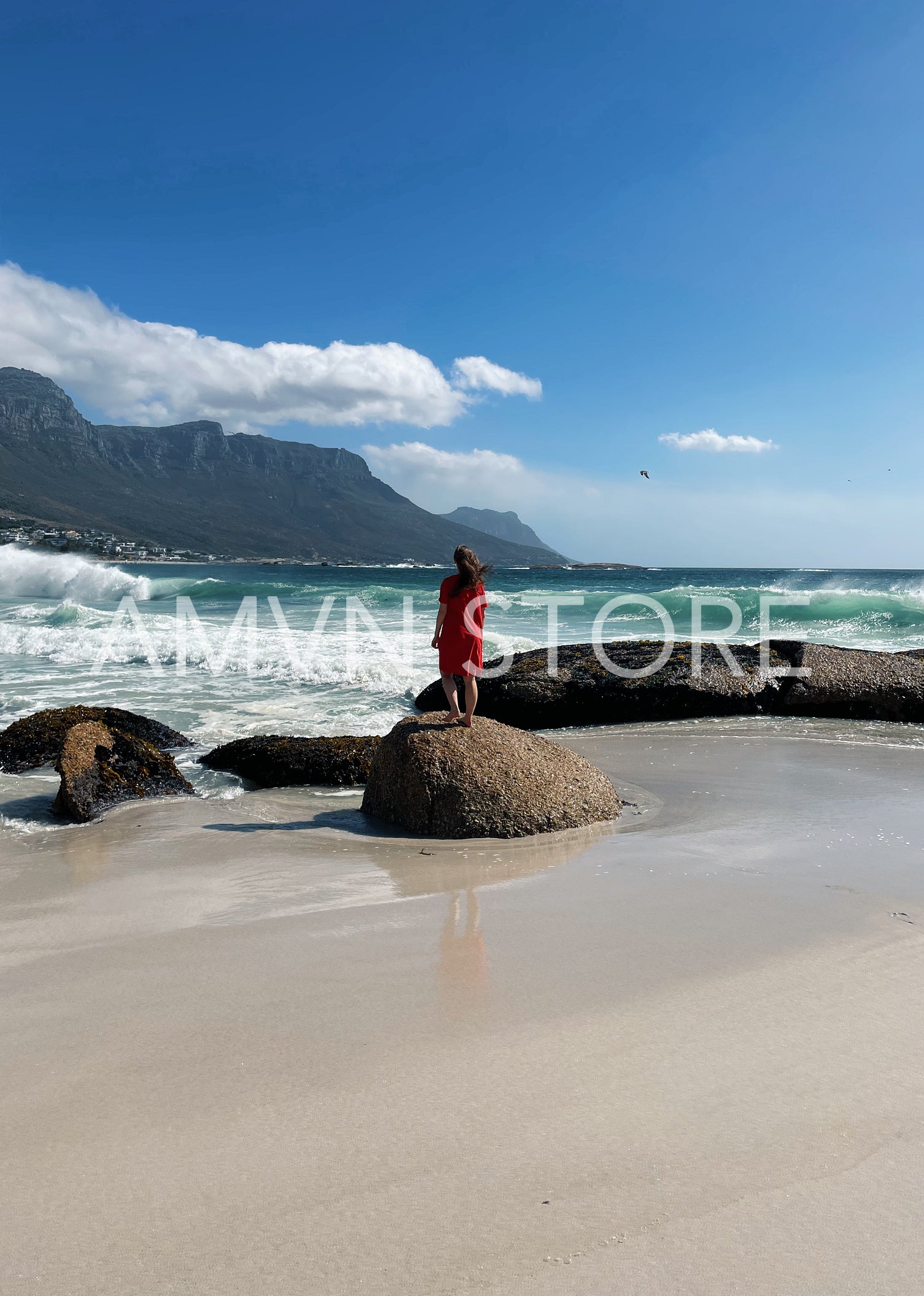 Woman looking at ocean