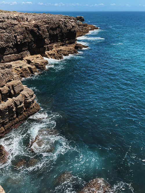 View of a rocky coast and an ocean